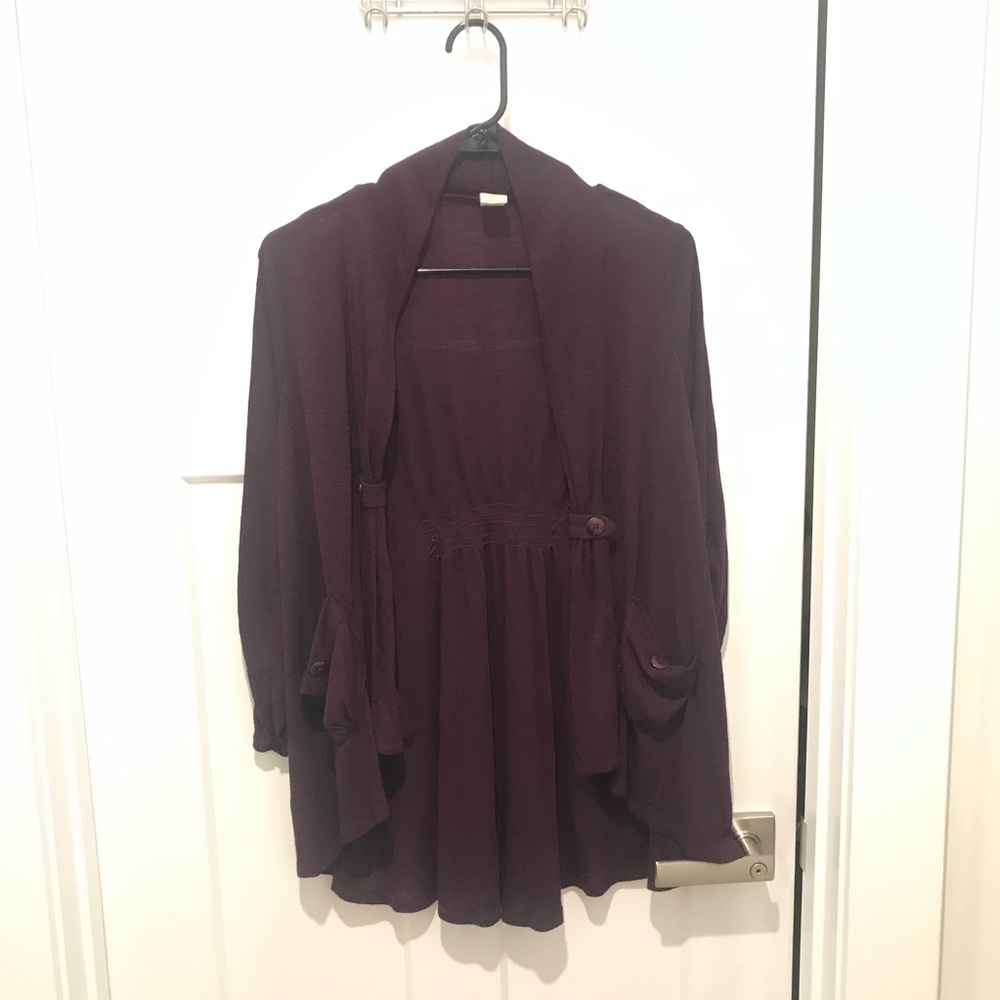 Love By Design Purple Ribbed Cardigan
